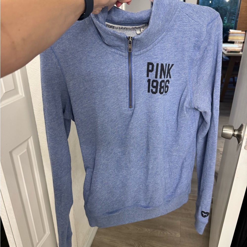 PINK Victoria's Secret quarter zip pullover long sleeve Sweatshirt